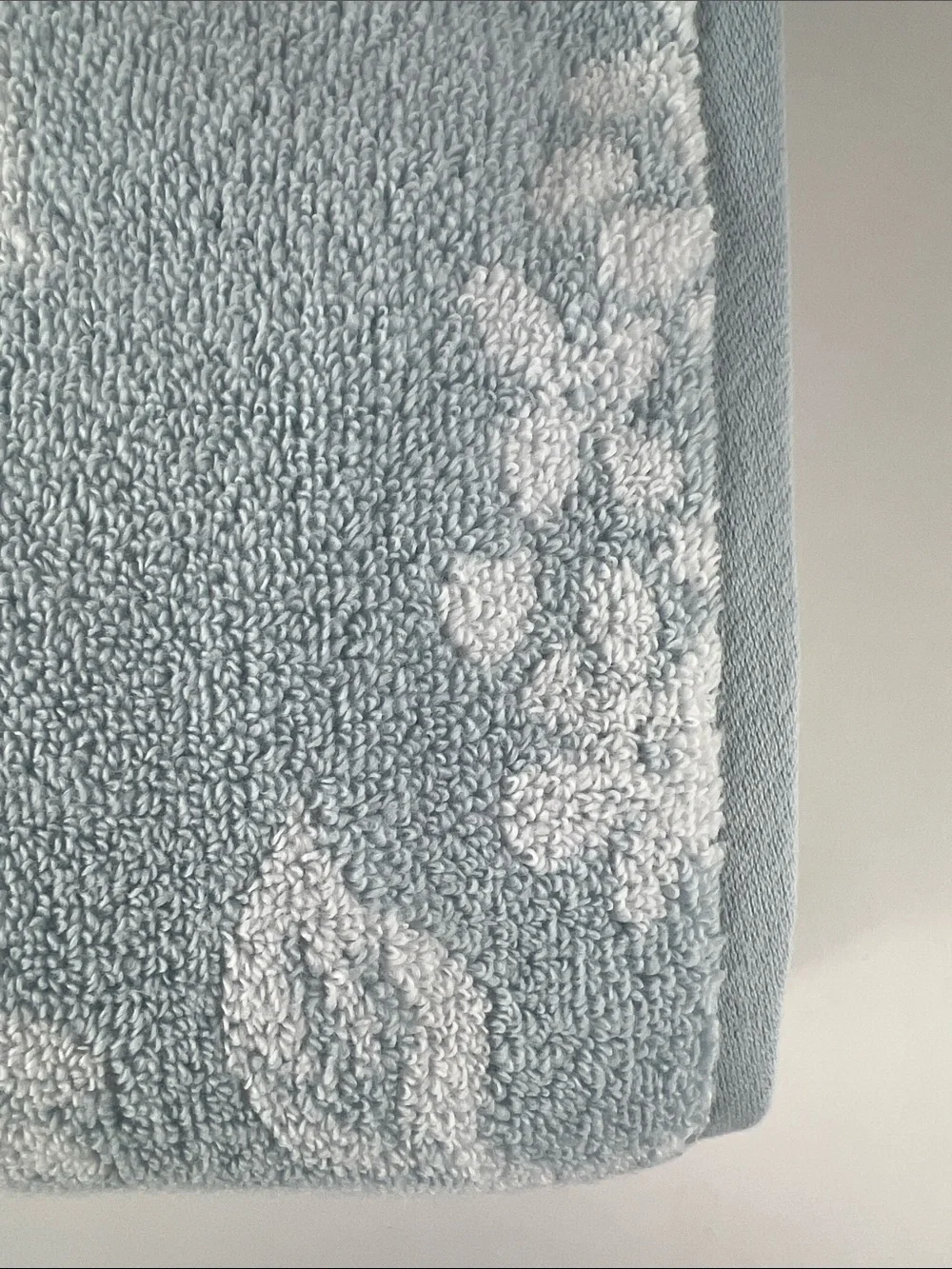 Common Thread Bath Towels Light Blue White Floral Zero TwistCotton 2 Pc NEW